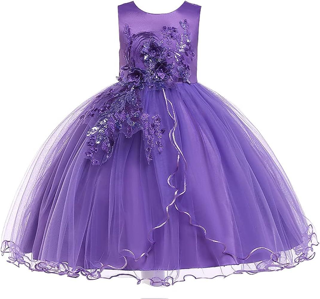 Baby Girl Princess Bridesmaid Pageant Gown Birthday Party Wedding Dress Sleeveless Party Dresses ... | Amazon (US)