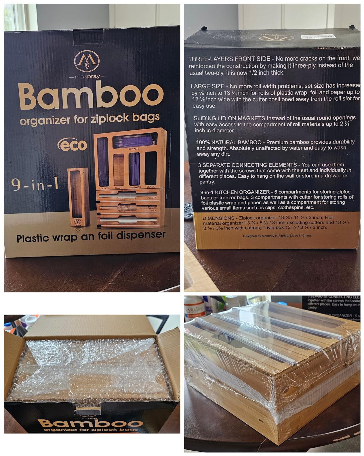 Premium Storage Bag Organizer, Foil and plastic Wrap Organizer with Cutter, Kitchen Organizers an... | Amazon (US)