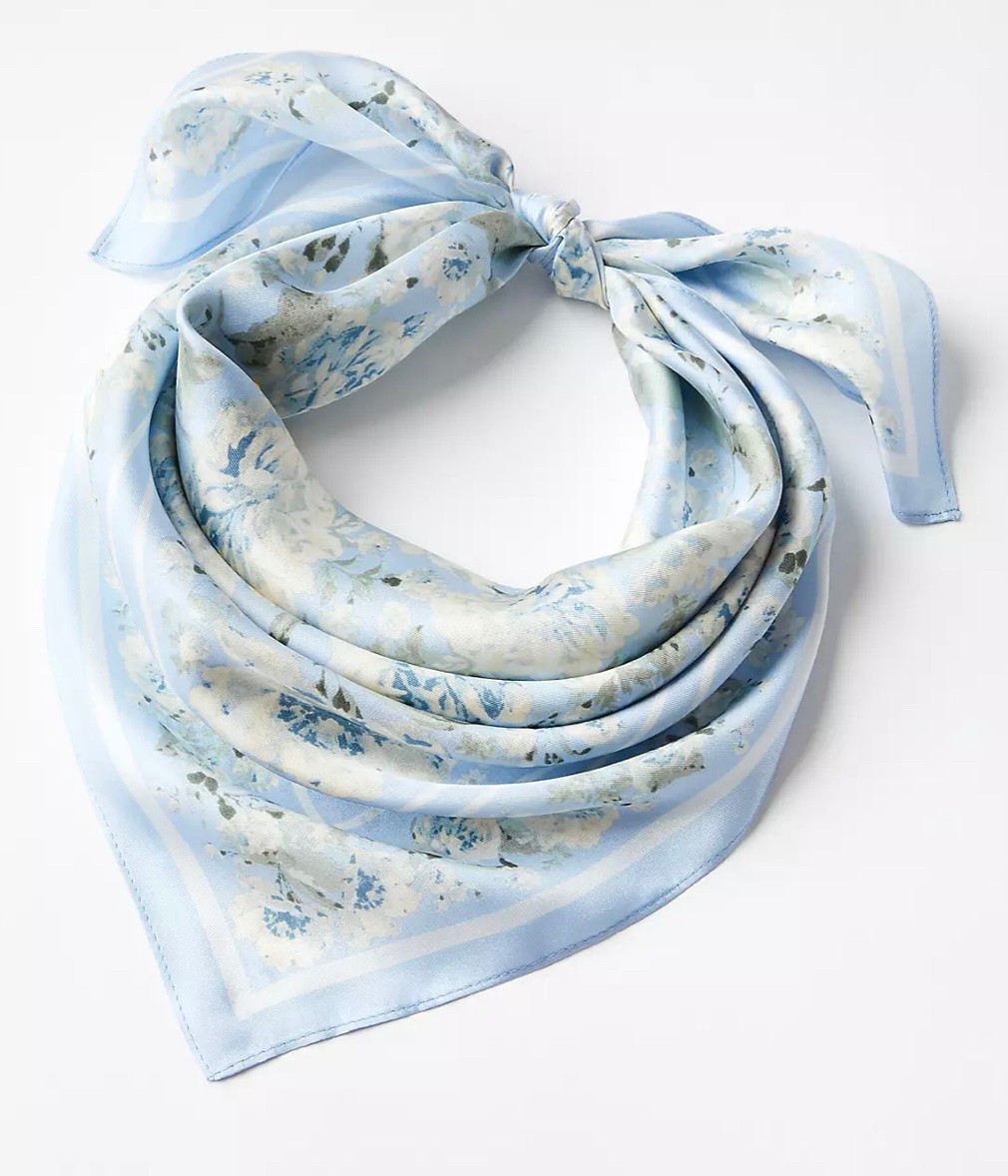 A stunning silk scarf for under $25 during the Loft sale - tie it around a handbag or around your neck. 

#LTKSaleAlert #LTKFindsUnder50 #LTKStyleTip