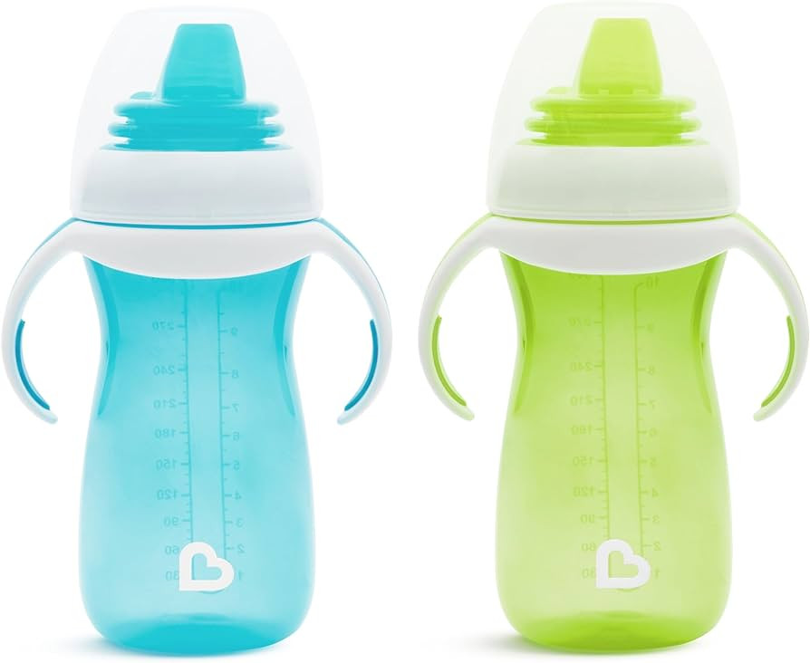 Munchkin Gentle Transition Sippy Cup, 10 Ounce, 2 Pack, Blue/Green | Amazon (US)