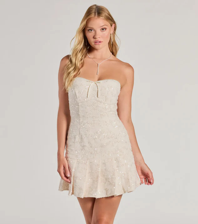 Charming Radiance Drop Waist Sequin Mini Dress | Windsor Stores