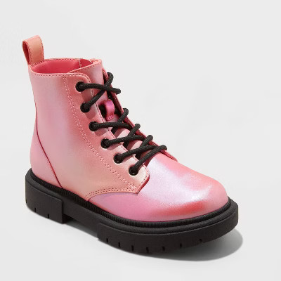 Kids' Kayden Lace-Up Combat Boots - art class™ Pink 2 | Target