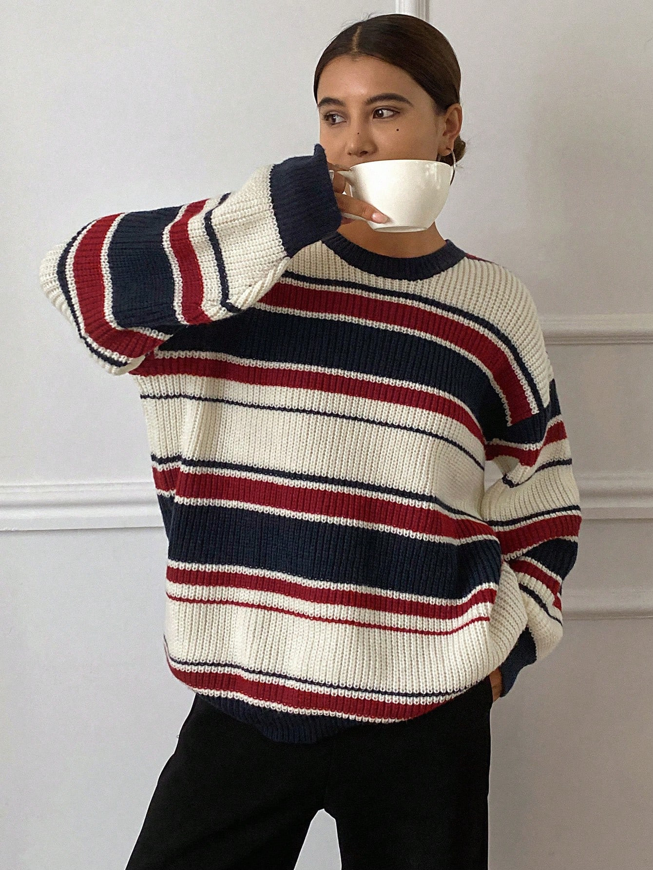 DAZY Women's Casual Colorblock Striped Sweater, Autumn And Winter | SHEIN | SHEIN