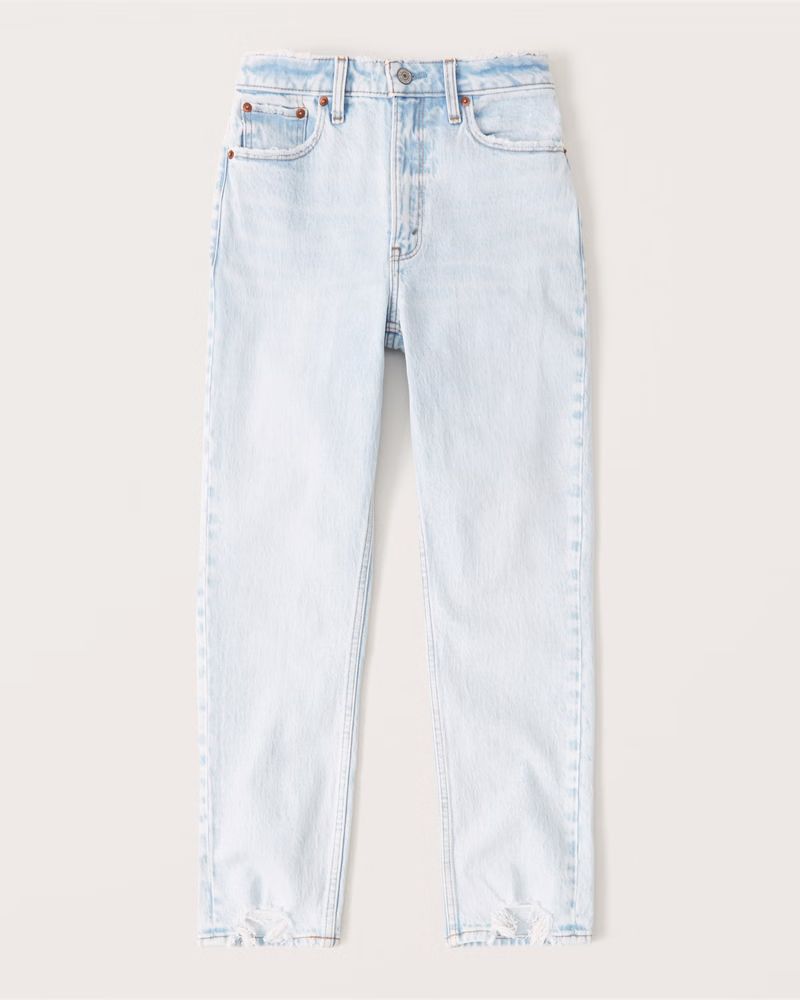 Abercrombie & Fitch Women's High Rise Mom Jeans in Light Wash - Size 37S | Abercrombie & Fitch (US)