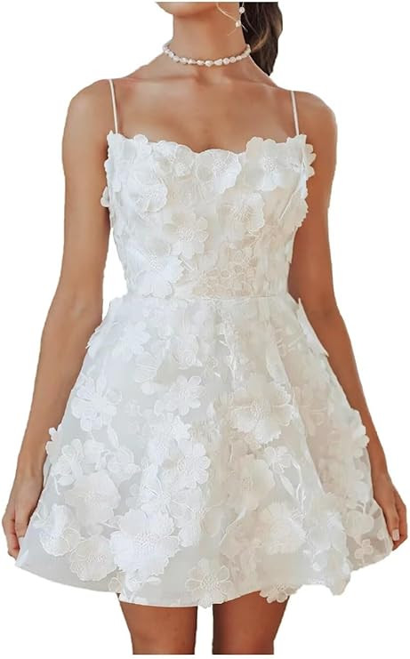 UZN Short Wedding Dresses for Women 2025 Mini Bridal Dress Wedding Reception Gowns for Bride | Amazon (US)