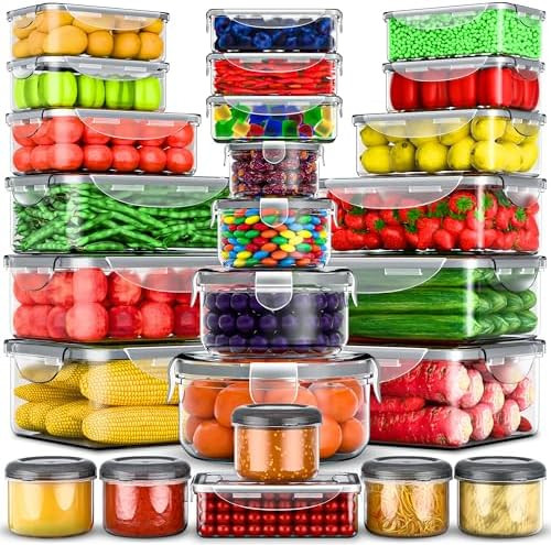 RockBerry 50 Pcs Large Food Storage Containers with Lids Airtight-85 OZ to small Containers-Total... | Amazon (CA)