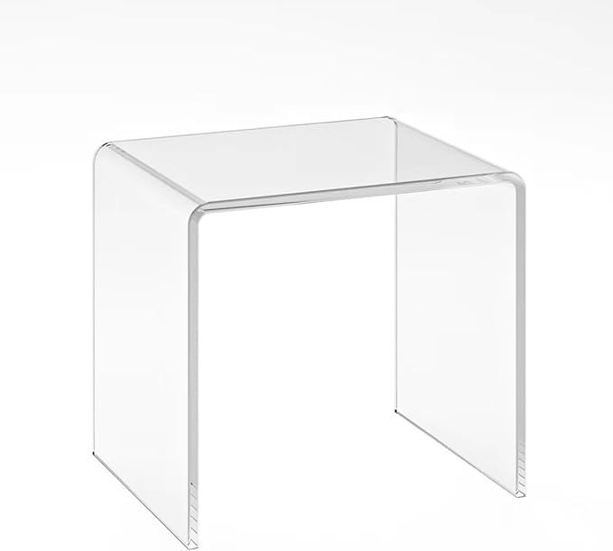 Clear Acrylic End Table with Rounded Edges,Transparent Small Side Table,Acrylic Side Table for Li... | Amazon (US)