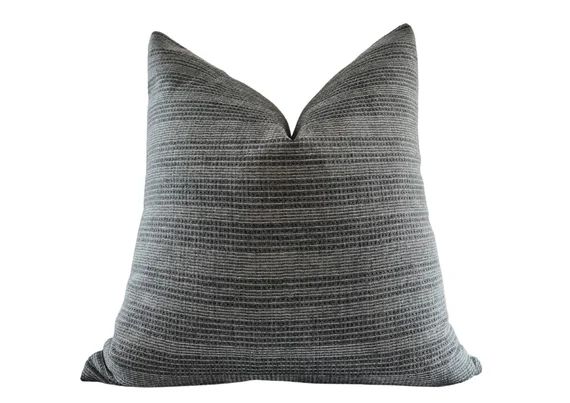 CLEO  Black Grey and White Linen Pillow Boho Stripe | Etsy UK | Etsy (UK)