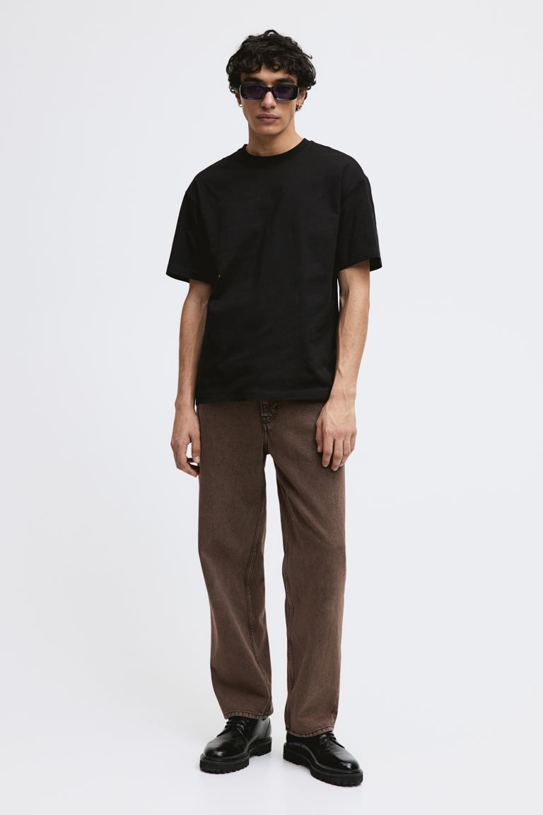 Loose Fit T-shirt - Round Neck - Short sleeve - Black - Men | H&M US | H&M (US + CA)