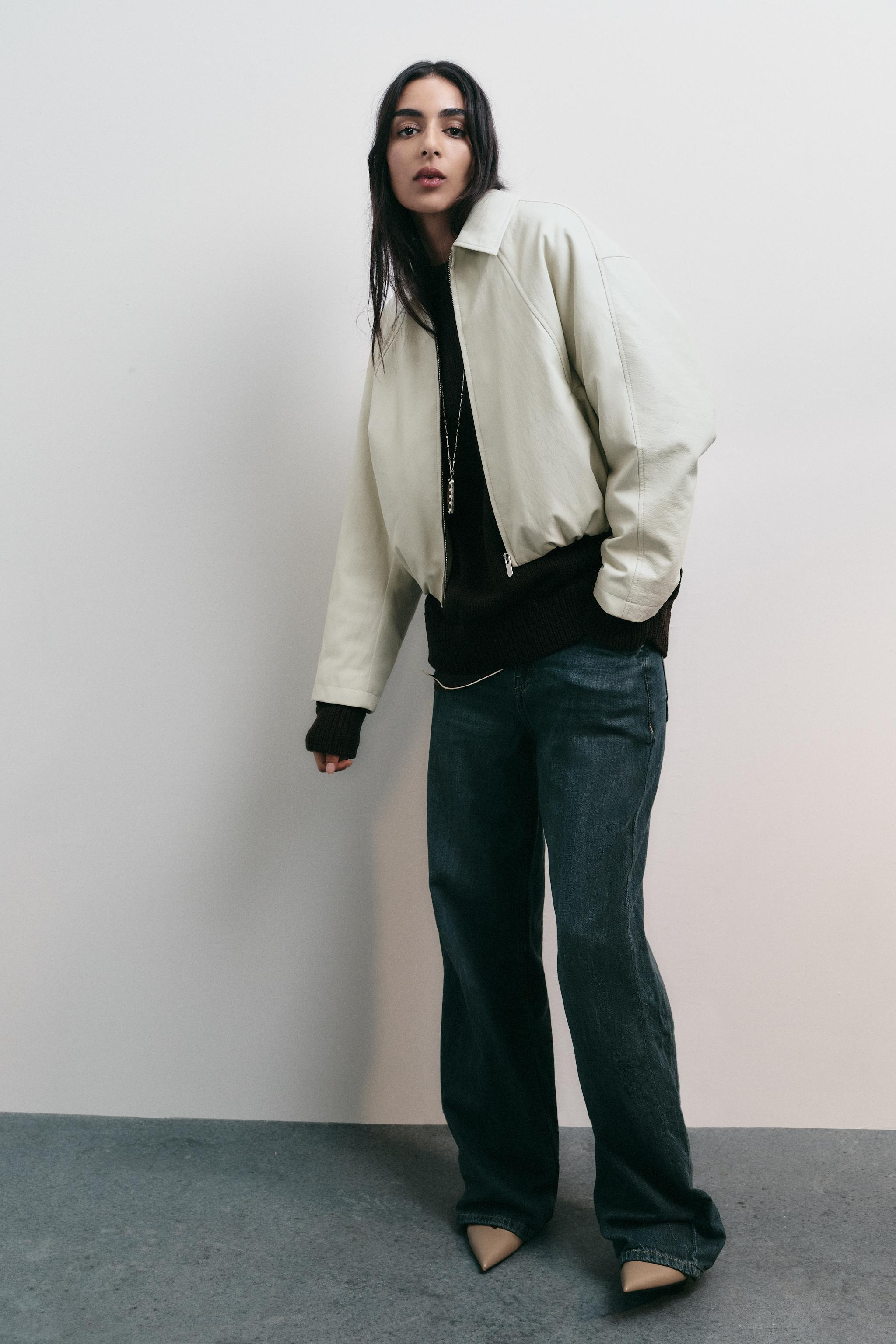 FAUX LEATHER BOMBER JACKET | Zara US