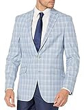 Kenneth Cole REACTION Men's Slim Fit Blazer, Light Blue Check, 44L | Amazon (US)