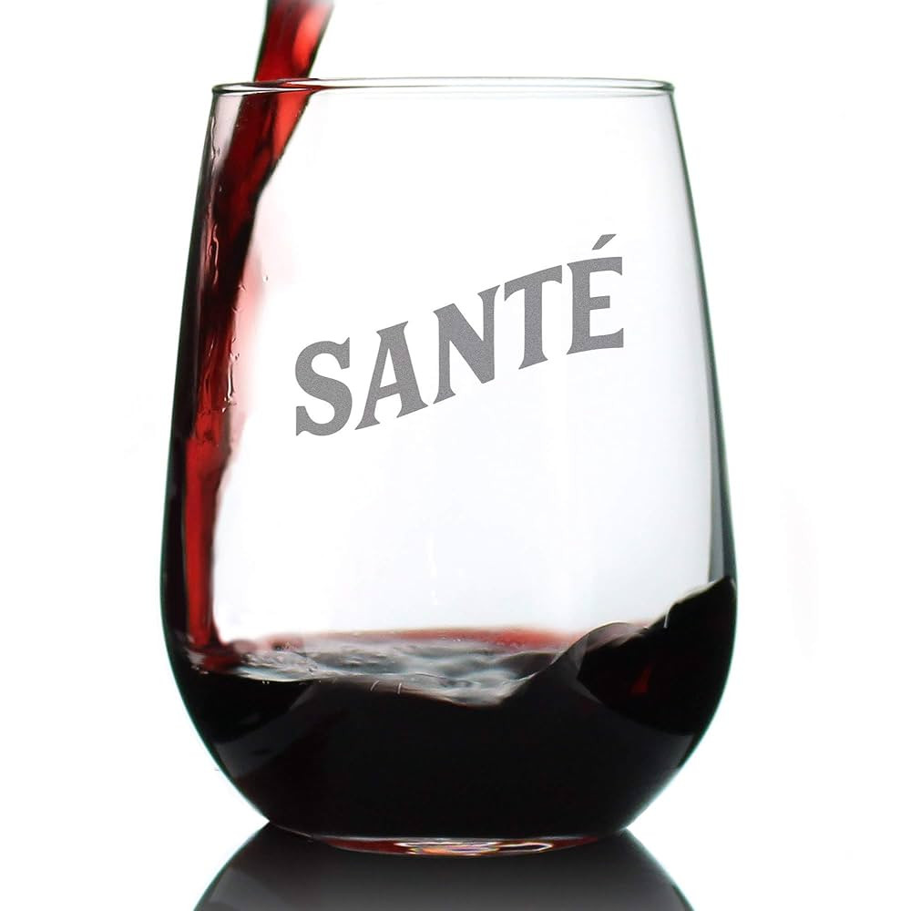 Sante - French Cheers - Stemless Wine Glass - Cute France Themed Gifts or Party Decor for Women a... | Amazon (US)
