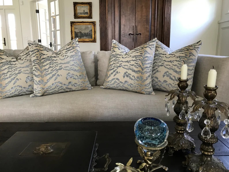 Cowtan & Tout Rajah Blue Velvet Pillow 11028 (both Sides-made to Order) 2 Pillow Minimum Order - ... | Etsy (Global)