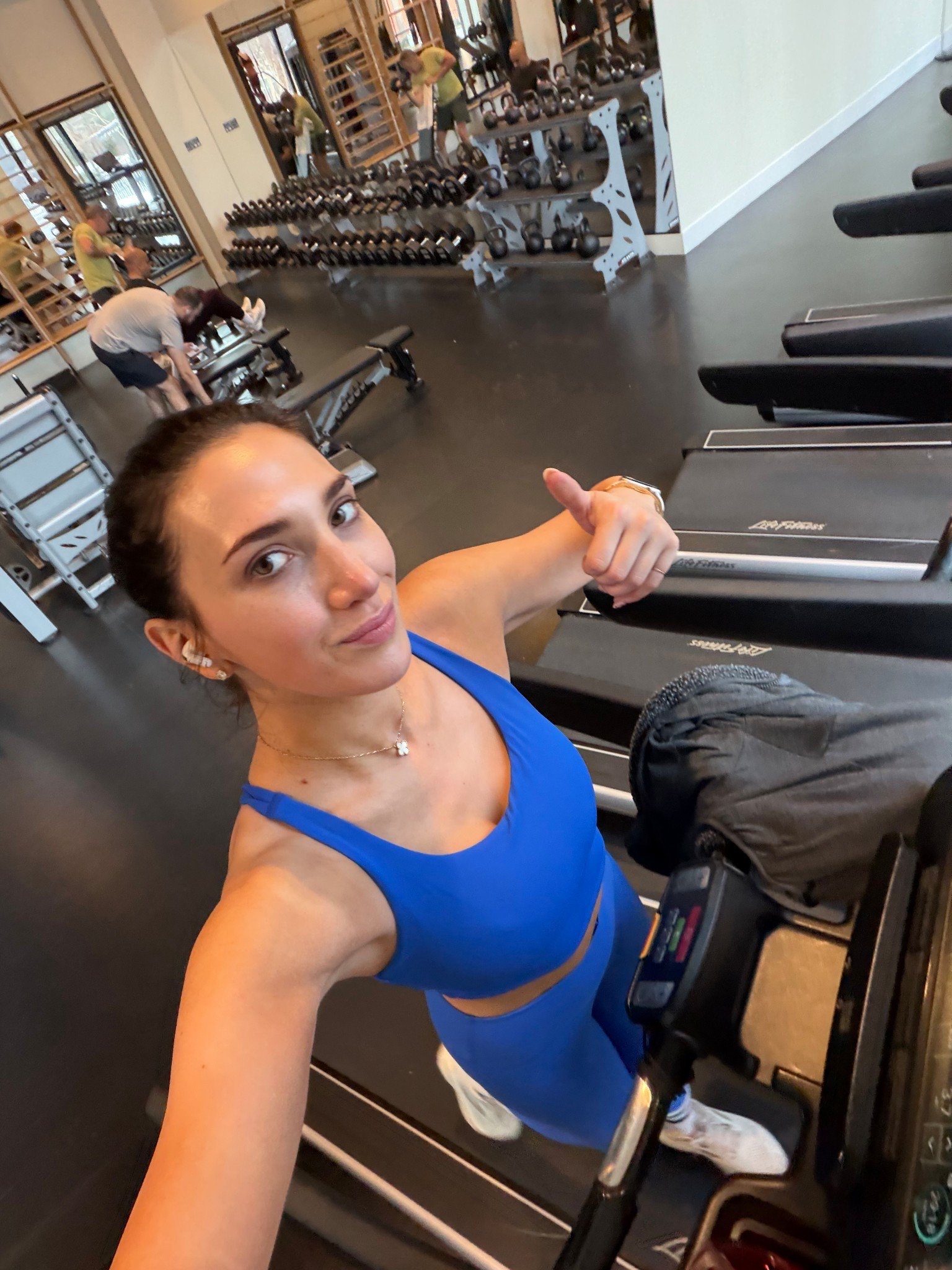 running outfit! I linked my set in a different color plus a few different bra styles in bright blue

#LTKfitness #LTKActive