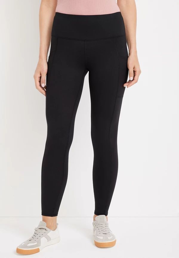 Black Mid Rise Pocket Luxe Legging | Maurices