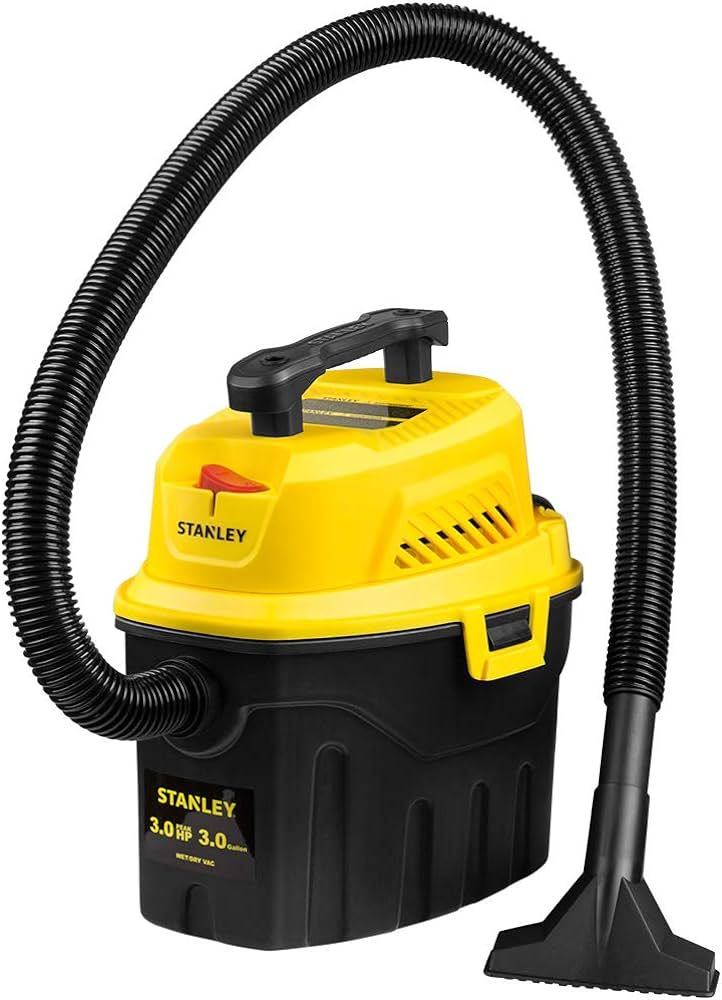 Stanley SL18910P-3 Wet/Dry, 3 Gallon, 3 Horsepower, Portable Car Vacuum, 3.0 HP AC, Black+Yellow | Amazon (US)
