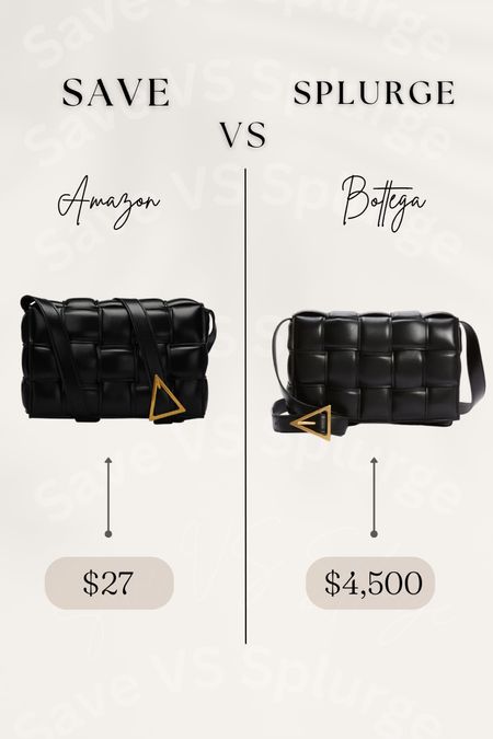 Bottega Veneta Look a Like / black quilted bag / Nordstrom / amazon / black handbag / white handbag / amazon handbag / save vs splurge 

#LTKitbag #LTKstyletip #LTKunder50