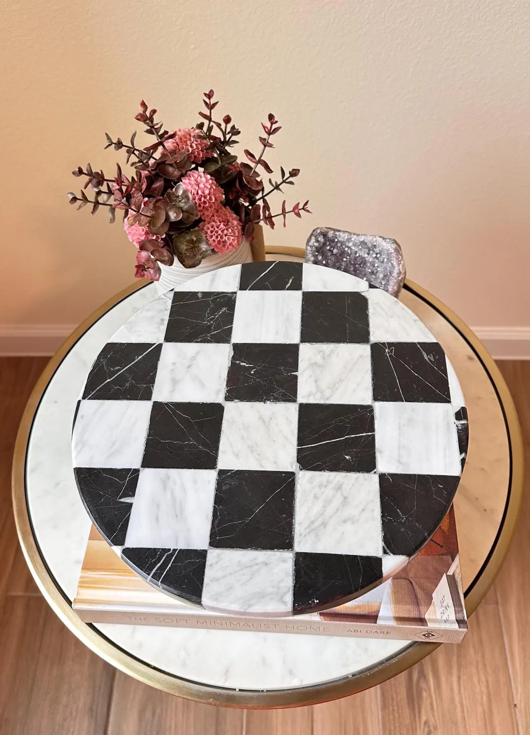 Handcrafted Marble Cake Stand – Black & White Checkered Dessert Display - Etsy | Etsy (US)