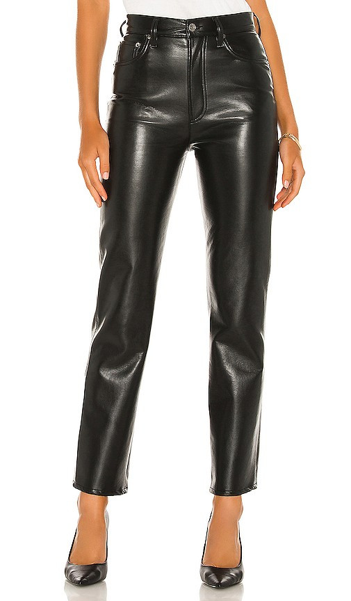AGOLDE Recycled Leather Fitted 90's in Black. - size 23 | Revolve Clothing (Global)