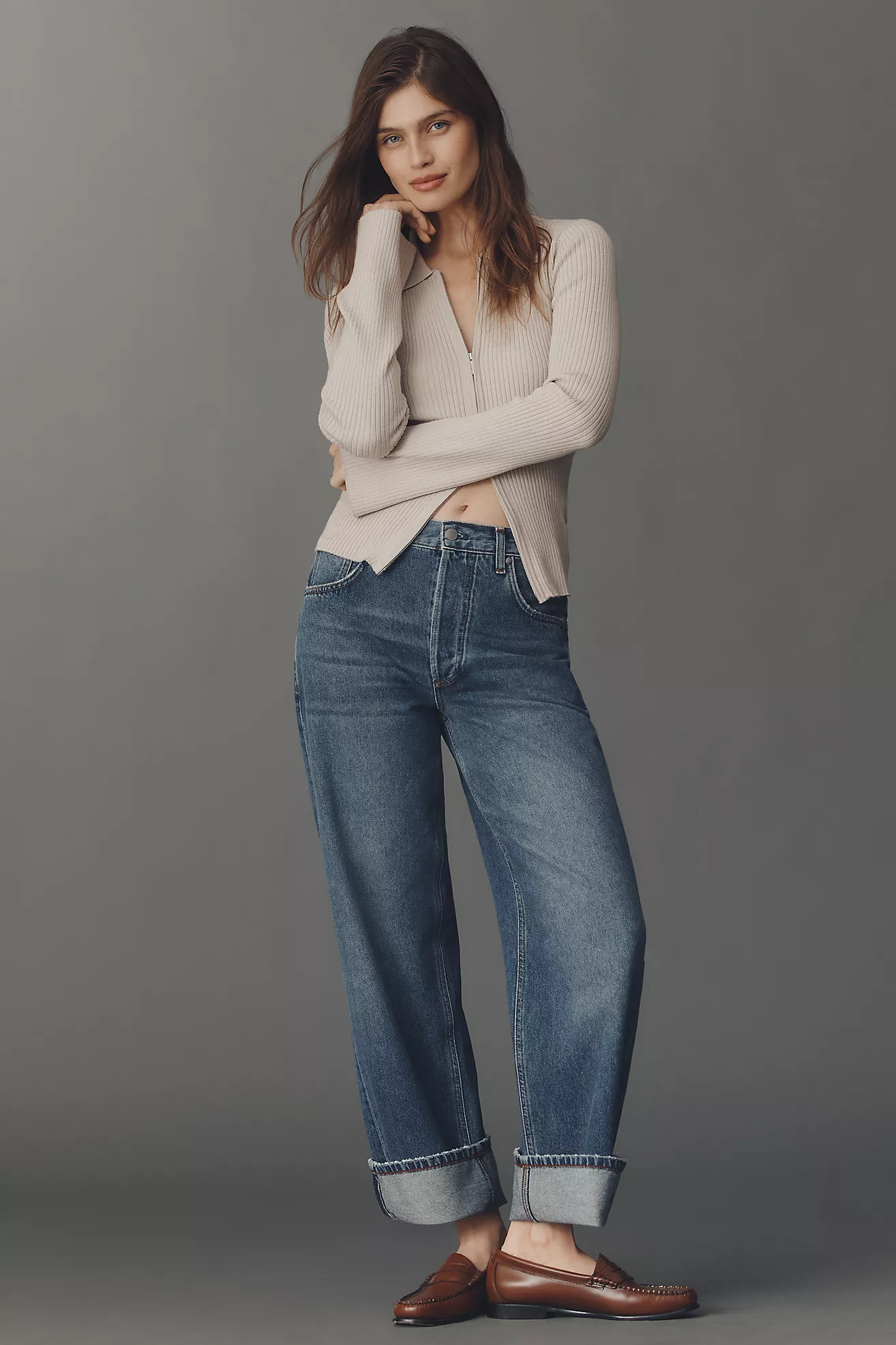 Pilcro Baggy Beau Boyfriend Mid-Rise Relaxed Jeans | Anthropologie (US)