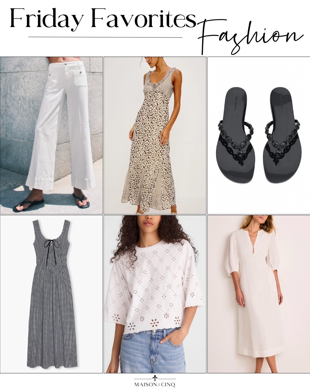 This week’s Friday Favorite finds include the best white jeans, lots of pretty dresses, jelly sandals and more!

Spring fashion, spring outfit, spring dress, white dress, linen dress, spring sandals

#LTKSeasonal #LTKOver40 #LTKSaleAlert
