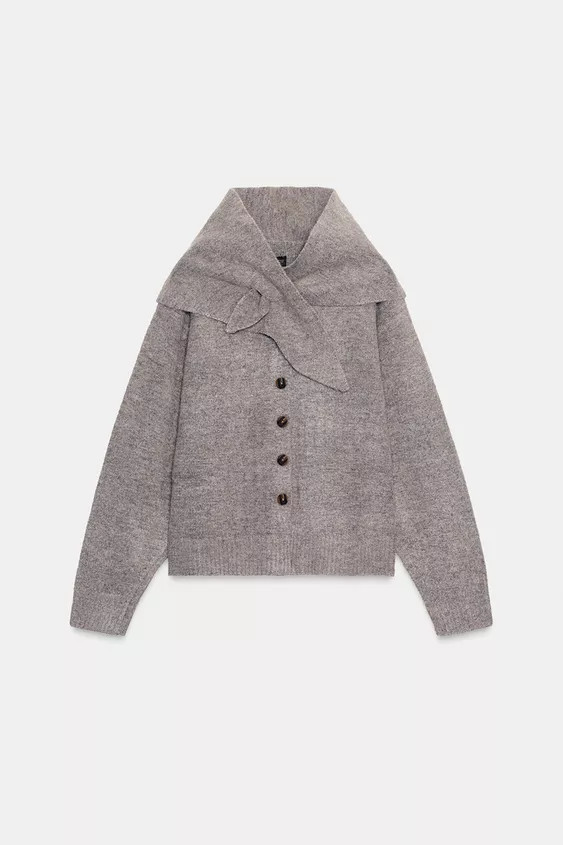 CARDIGAN WITH SCARF DETAIL | Zara US