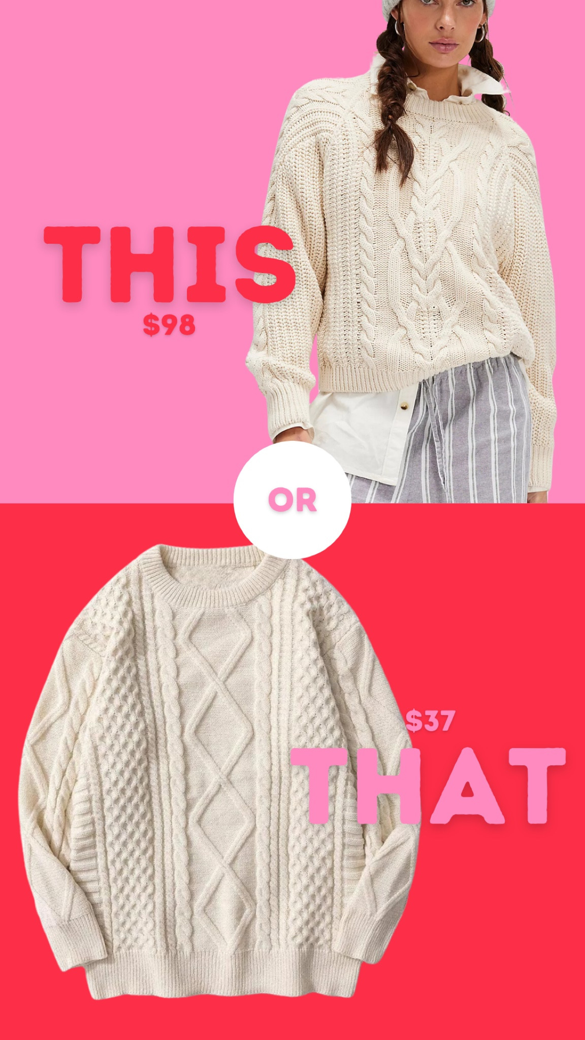 this or that free people chunky knit sweater … 

#LTKHoliday #LTKOver40 #LTKStyleTip