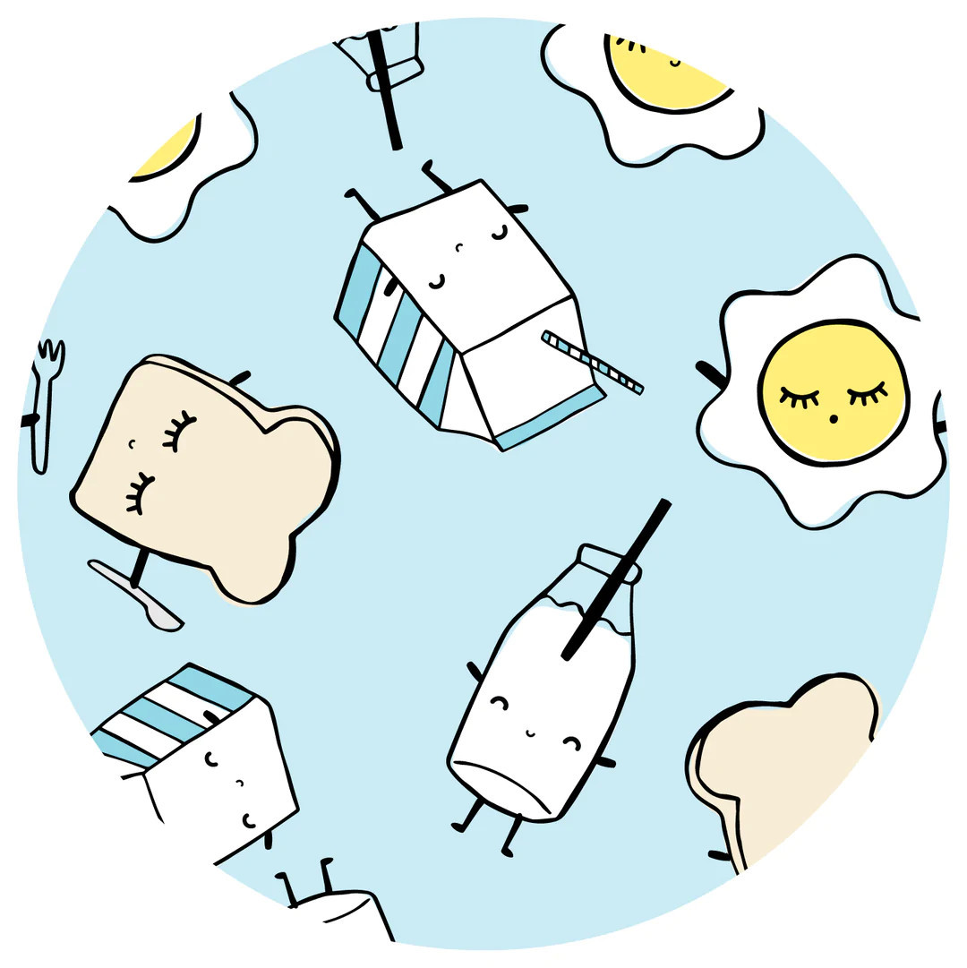 Blue Breakfast Buddies Bamboo Viscose Zippy | Little Sleepies