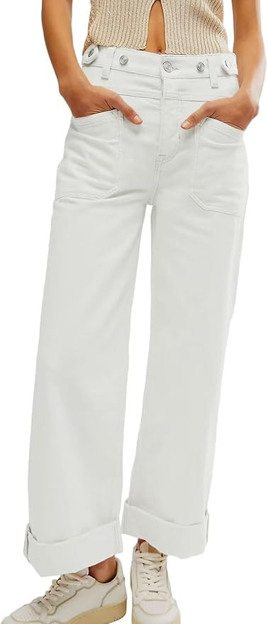 Allimy Womens Jeans High Waisted Straight Leg Baggy Boyfriend Jeans for Women Trendy 2025 Cargo P... | Amazon (US)