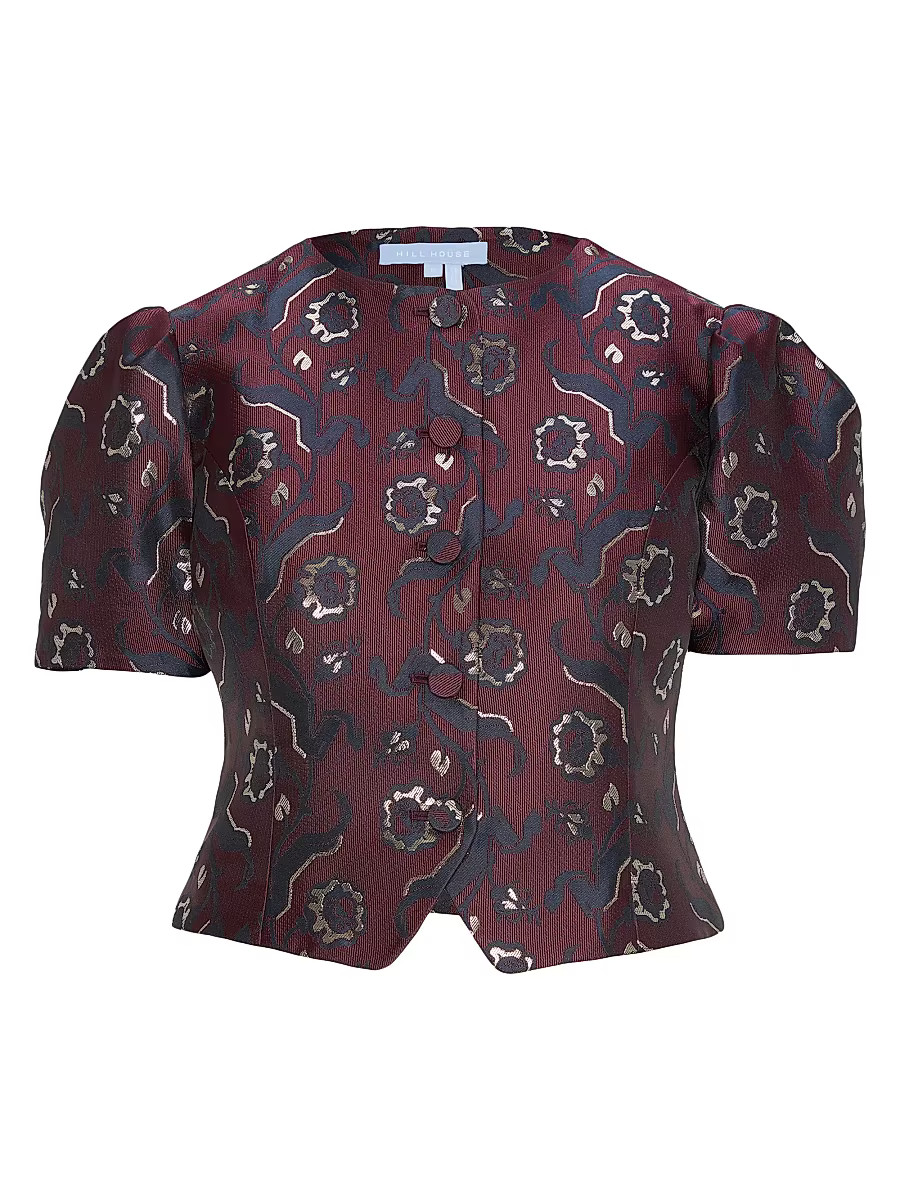 Women's The Mallorie Top - Burgundy Baroque Jacquard - Size XL | Saks Fifth Avenue