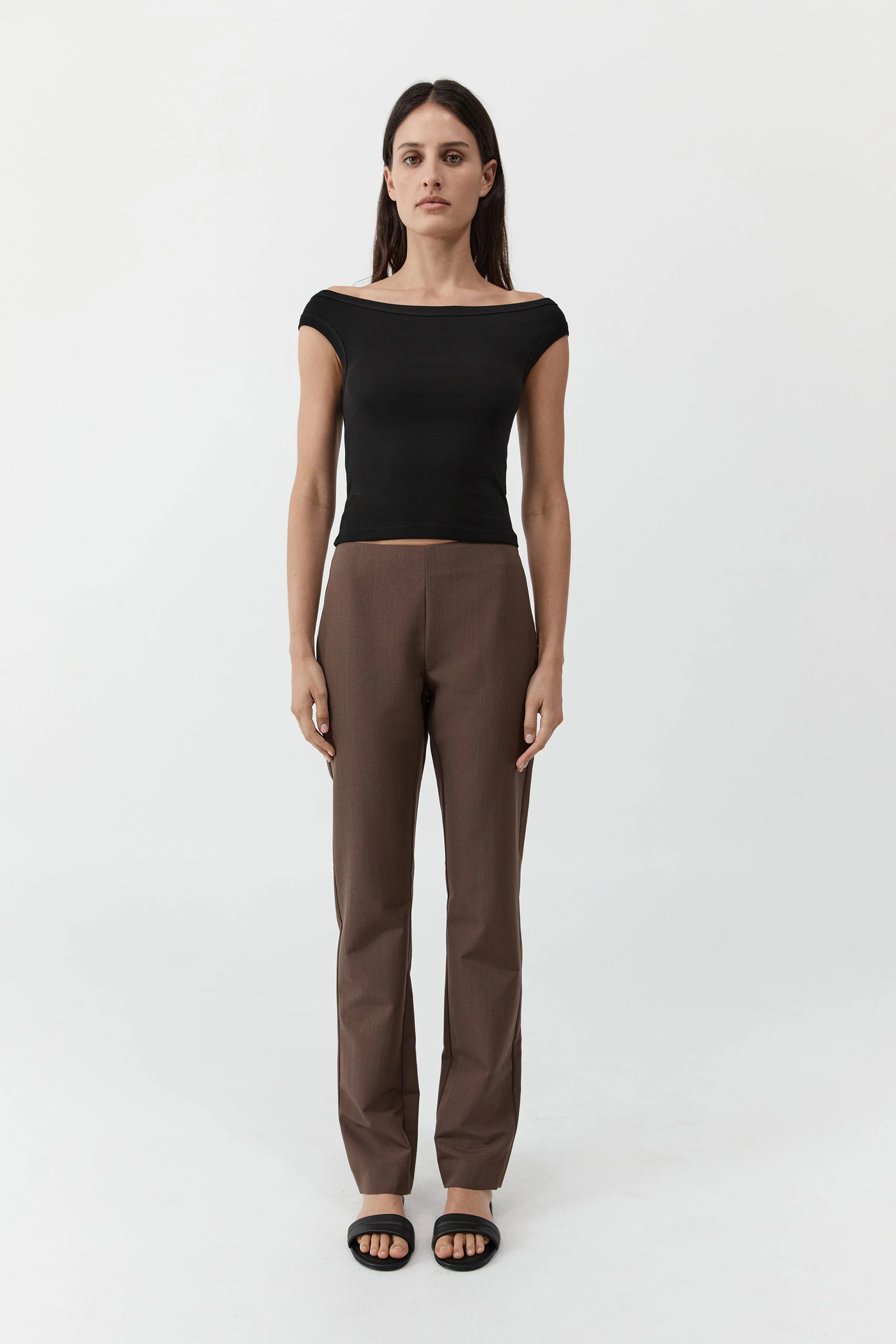 Silk Canvas 90s Minimal Pants - Mud | St. Agni (US, UK, EU)
