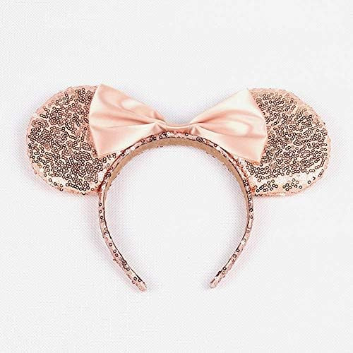 Mouse Ears Bow Headbands Glitter Princess Party Decoration Belle Cinderella Jasmine Mermaid Mouse... | Amazon (US)