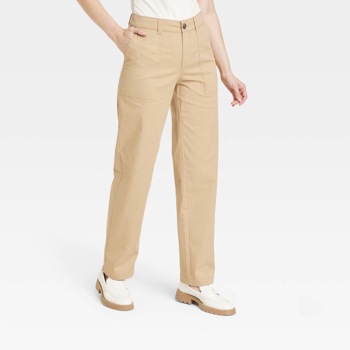 Women's Cargo Mid-Rise Slim Regular Fit Full Pants - A New Day™ | Target