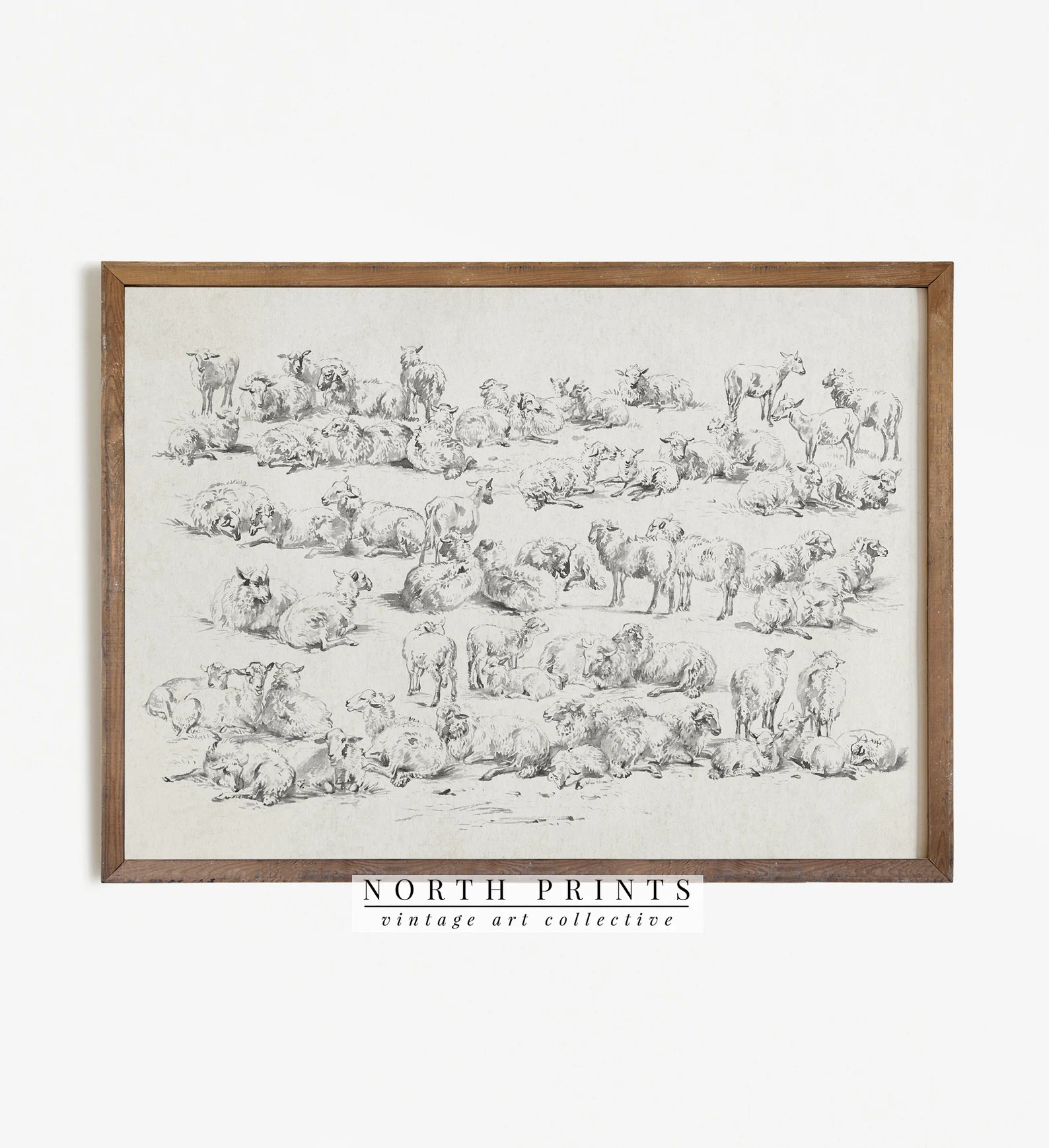 Antique Sheep Drawing  Neutral Farmhouse Nursery Art  Kids | Etsy | Etsy (US)