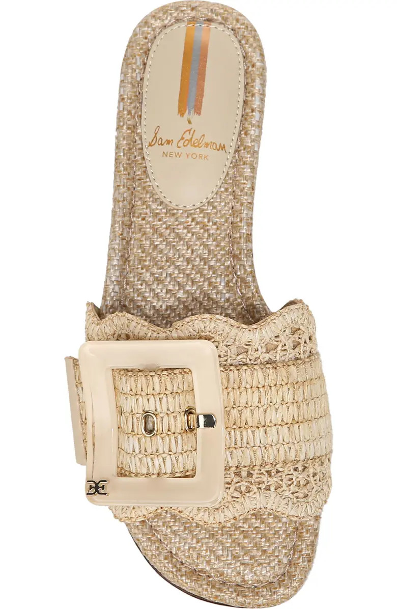 Bambi Raffia Buckle Slide Sandal (Women) | Nordstrom