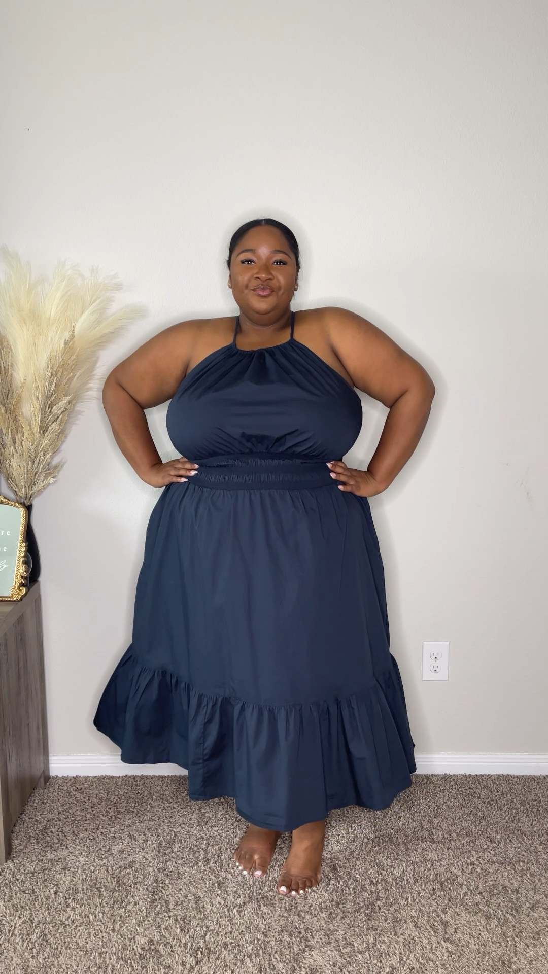 Navy blue summer store dress plus size