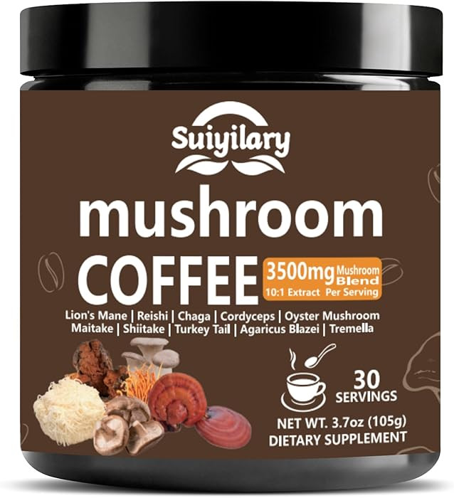 10 Mushroom Coffee with Arabica w, Lion's Mane, Reishi, Mushroom Polysaccharides & More, 3500mg(1... | Amazon (US)