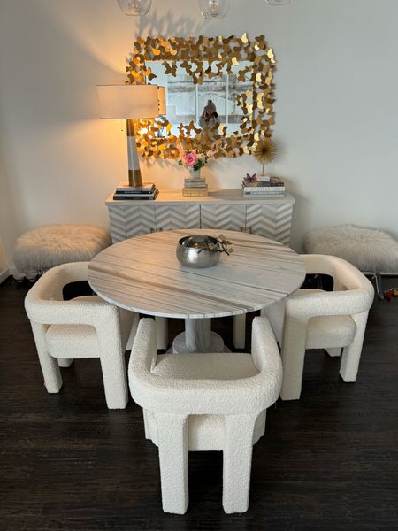 Sharing some of my home decor finds! How fabulous is this Marble table and these chic boucle chairs?

#LTKparties #LTKhome #LTKover40