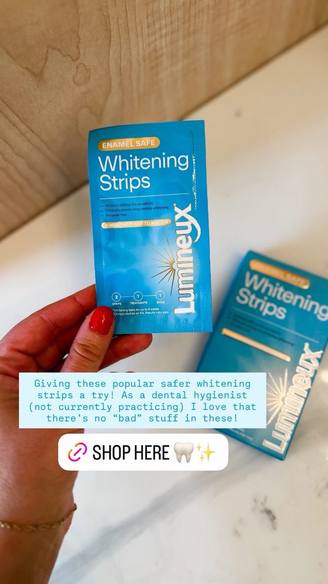 Enamel-safe whitening strips I’m loving! Perfect for sensitive teeth and those who prefer safer ingredients!

#LTKdayinmylife #LTKselfcare #LTKgrwm
