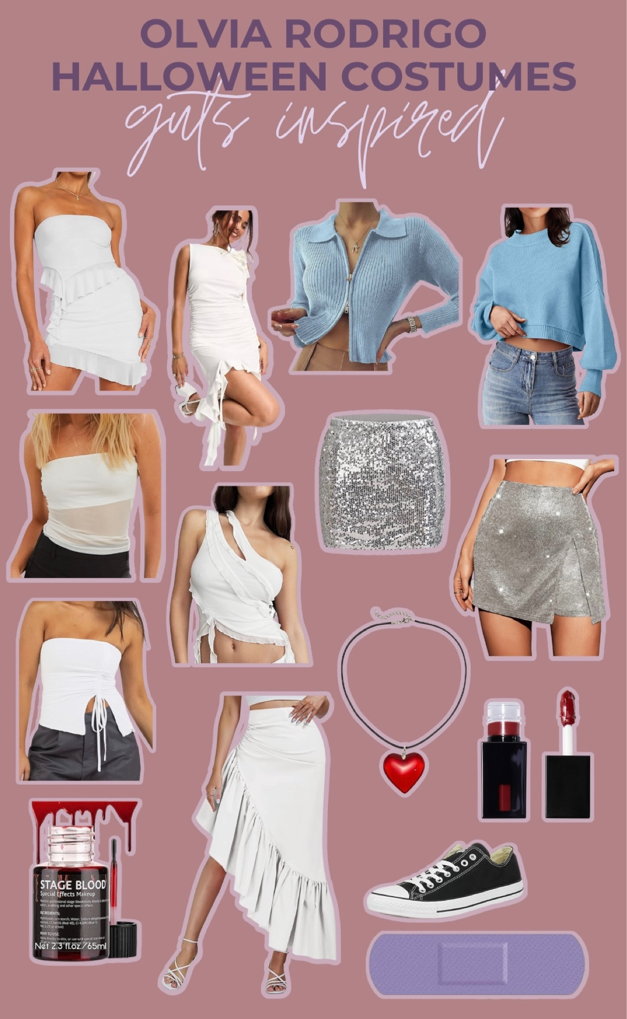 Feeling ‘guts’-y? Here are some Olivia Rodrigo Halloween costume options. Inspired by her vampire and bad idea right music videos. So here for her Y2K looks and dark red lip! 

#LTKHalloween #LTKstyletip #LTKHoliday