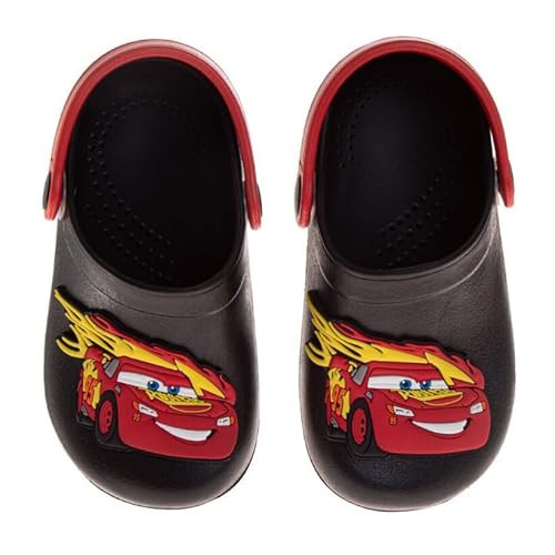 Josmo Kids Cars Clog Sandal Waterproof Slip-On Slides for Boys Lightning McQueen Closed Toe Clogs with Backstrap - Black Red Size 11-12 Little Kid | Amazon (US)