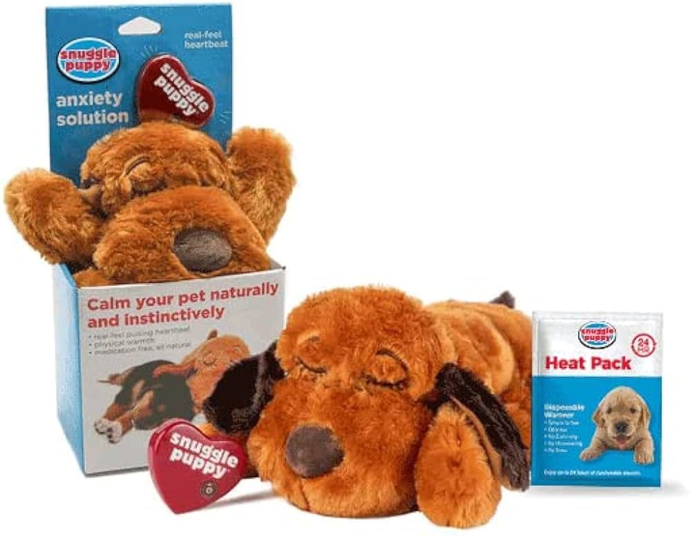 Snuggle Puppy Heartbeat Stuffed Toy for Dogs - Pet Anxiety Relief and Calming Aid - Comfort Toy f... | Amazon (US)
