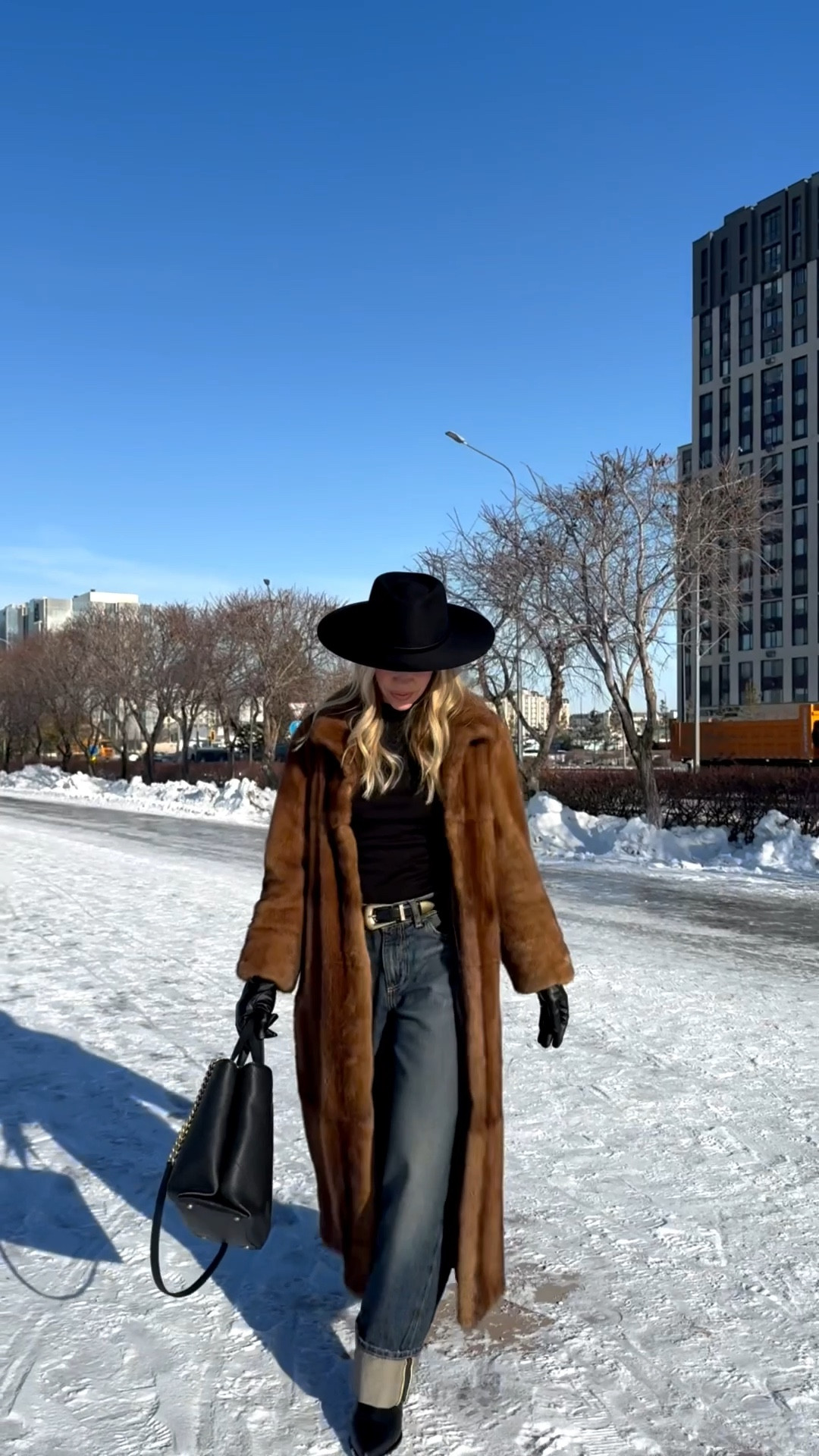 Brown fur coat winter outfit, @Janessa Leone black wool fedora hat, @Zara cuffed dark wash jeans, western style winter outfit 

#LTKOver40 #LTKSaleAlert #LTKSeasonal
