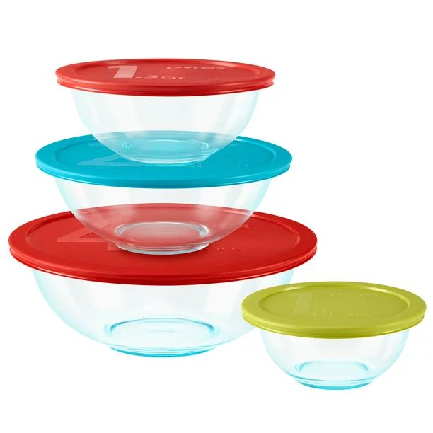 Pyrex Glass Mixing Bowl 8-Piece Set | Walmart (US)