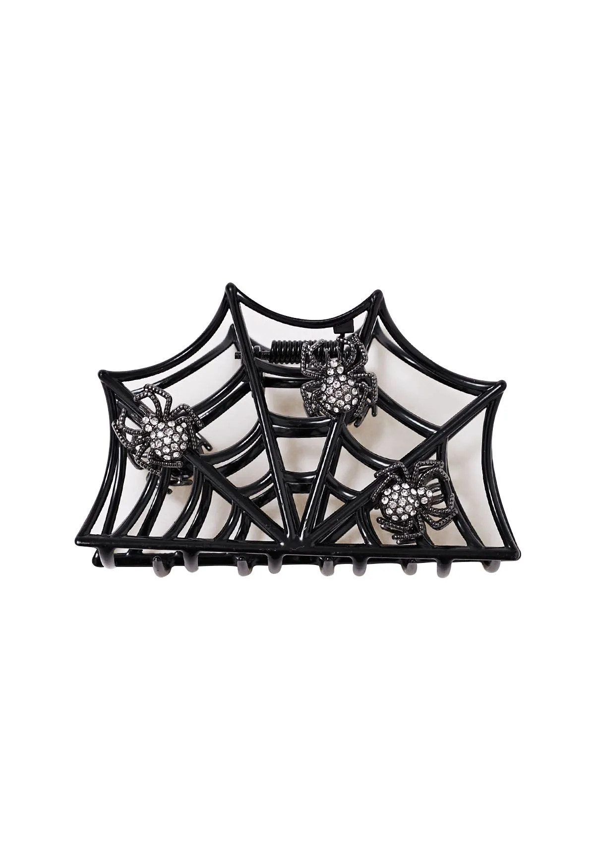 Spiderweb Rhinestone Hair Claw in Black | Chicwish