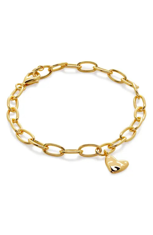 Monica Vinader Heart Charm Bracelet in Gold at Nordstrom, Size Large | Nordstrom