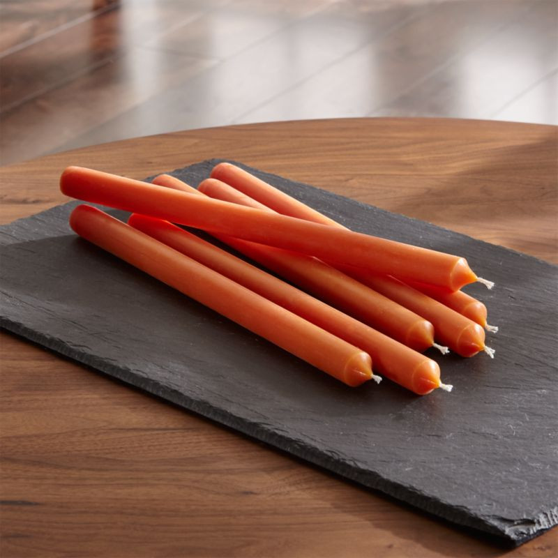 Orange Taper Candles, Set of 6 | Crate & Barrel