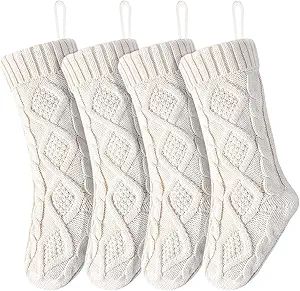 BABYLAB Christmas Stockings Stuffers 4 Pack Knitted Ivory White 18 Inch Ornaments Stocking Gifts ... | Amazon (US)