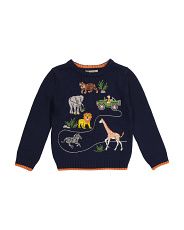 Toddler Boys Embroidered Animal Sweater | TJ Maxx