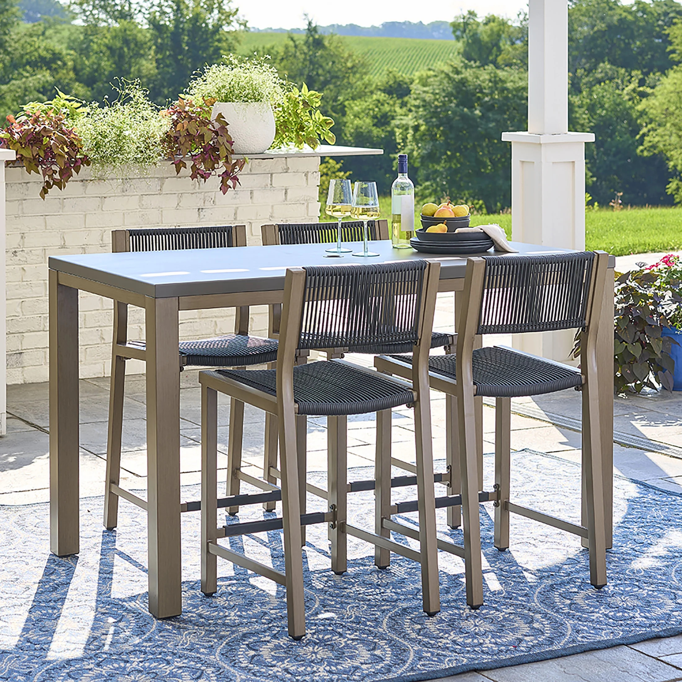 Better Homes & Gardens Tarren 5-Piece High Dining Set, Black | Walmart (US)